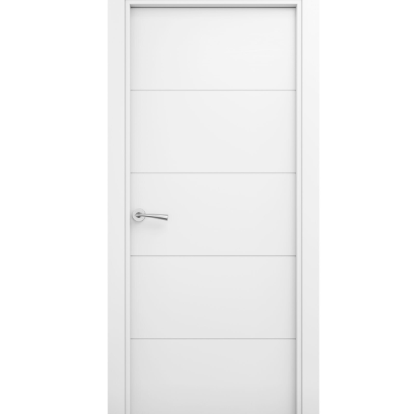 Puerta de interior 4 ranuras lacada blanca | CarpiMarket